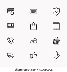 E-commerce line icon set
