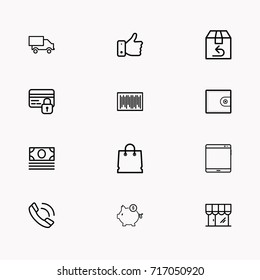 E-commerce line icon set
