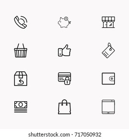 E-commerce line icon set