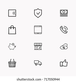 E-commerce line icon set