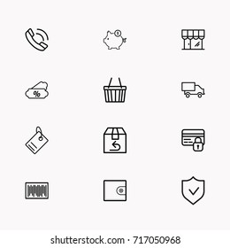 E-commerce line icon set