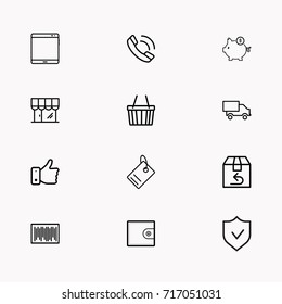 E-commerce line icon set