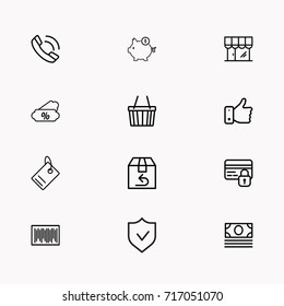 E-commerce line icon set
