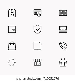 E-commerce line icon set