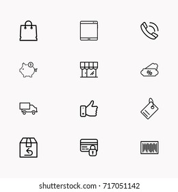 E-commerce line icon set
