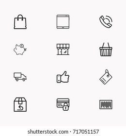 E-commerce line icon set
