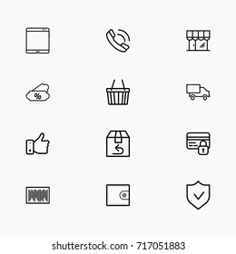 E-commerce line icon set