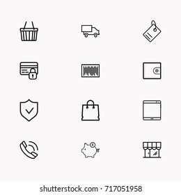 E-commerce line icon set