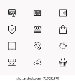 E-commerce line icon set