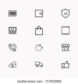 E-commerce line icon set