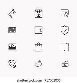 E-commerce line icon set