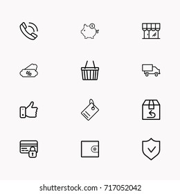 E-commerce line icon set
