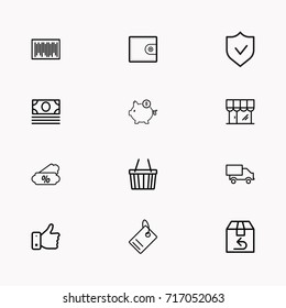 E-commerce line icon set