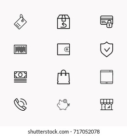 E-commerce line icon set