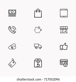 E-commerce line icon set