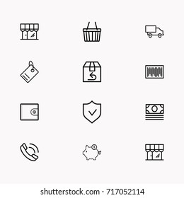 E-commerce line icon set