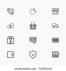 E-commerce line icon set