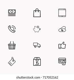 E-commerce line icon set