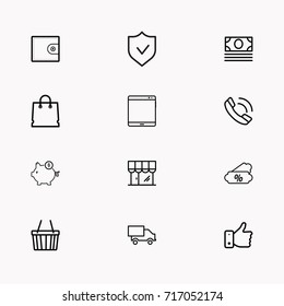E-commerce line icon set