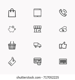 E-commerce line icon set
