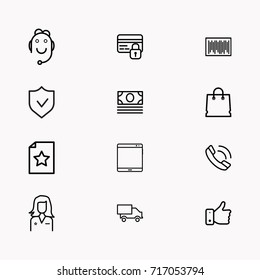 E-commerce line icon set