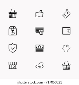 E-commerce line icon set