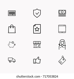 E-commerce line icon set