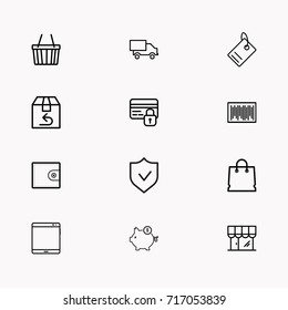 E-commerce line icon set