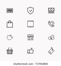 E-commerce line icon set