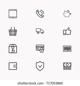 E-commerce line icon set