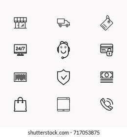 E-commerce line icon set