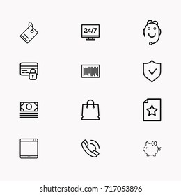 E-commerce line icon set