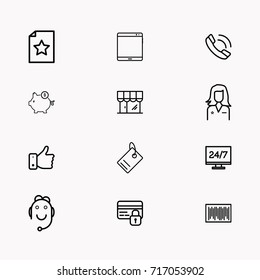 E-commerce line icon set