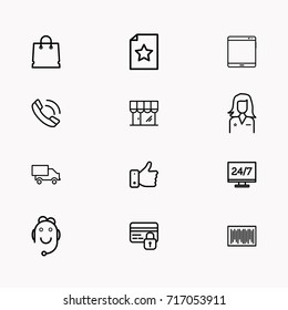 E-commerce line icon set