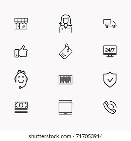 E-commerce line icon set