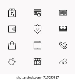 E-commerce line icon set