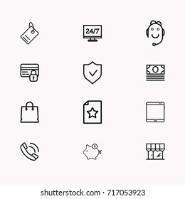 E-commerce line icon set