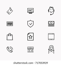 E-commerce line icon set