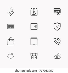 E-commerce line icon set