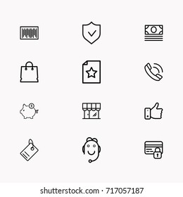E-commerce line icon set