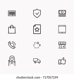 E-commerce line icon set