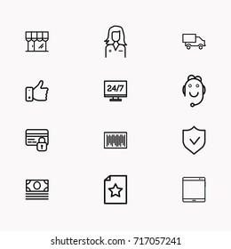 E-commerce line icon set