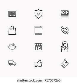 E-commerce line icon set