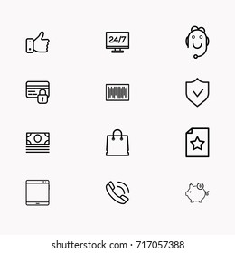 E-commerce line icon set