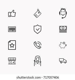 E-commerce line icon set