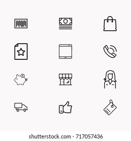 E-commerce line icon set