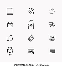 E-commerce line icon set