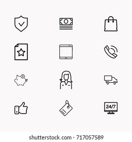 E-commerce line icon set