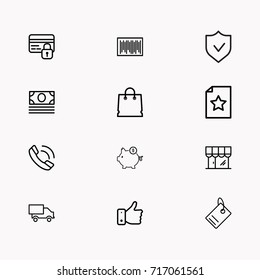 E-commerce line icon set