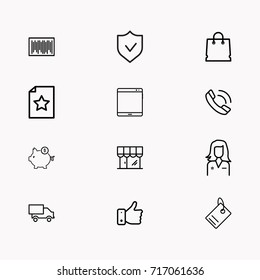 E-commerce line icon set
